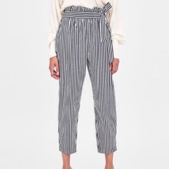 Zara high waist vertical stripe pants - Picture 1 of 2